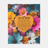 Dear Mom Floral Fleece Blanket Love Gift Deken (Voorkant)