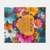 Dear Mom Floral Fleece Blanket Love Gift Deken (Voorkant (Horizontaal))