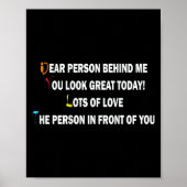 Dear Person Behind Me Funny Retro Quotes &amp; App Poster (Voorkant)