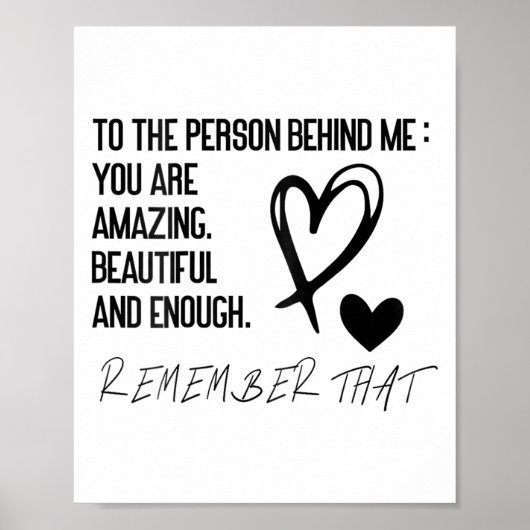 Dear Person Behind Me On Back, To The Person Behin Poster (Voorkant)