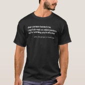 Dear Person Behind Me Rollercoaster Warning T-shirt (Voorkant)