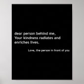 Dear Person Behind Me, Sitive Kindness Quote On Th Poster (Voorkant)