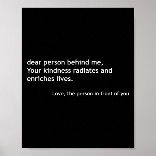 Dear Person Behind Me, Sitive Kindness Quote On Th Poster (Voorkant)