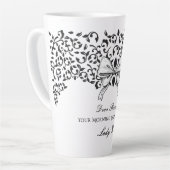 Dear Reader Regencycore Bow Ornate Floral Script Latte Mok (Linkerhoek)