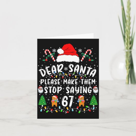 Dear Santa 67 Funny Christmas Six Seven 6-7 Meme M Kaart (Voorkant)