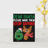 Dear Santa 67 Funny Christmas Six Seven 6-7 Meme M Kaart (Gele Bloem)