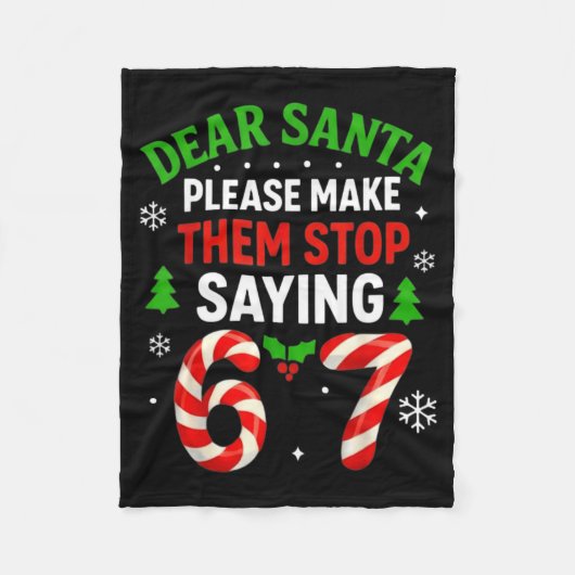 Dear Santa 67 Funny Christmas Six Seven 6-7 Men Wo Fleece Deken (Voorkant)