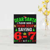 Dear Santa 67 Funny Christmas Six Seven 6-7 Men Wo Kaart (Gele Bloem)