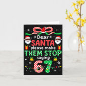 Dear Santa 67 Funny Christmas Six Seven 6-7 Men Wo Kaart (Gele Bloem)