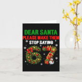 Dear Santa 67 Funny Christmas Six Seven 6-7 Men Wo Kaart (Gele Bloem)