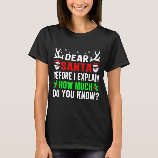 Dear Santa Before I Can Explain How Much Do You  T-shirt (Voorkant)