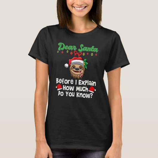 Dear Santa Before I Explain How Much Do You Know_4 T-shirt (Voorkant)