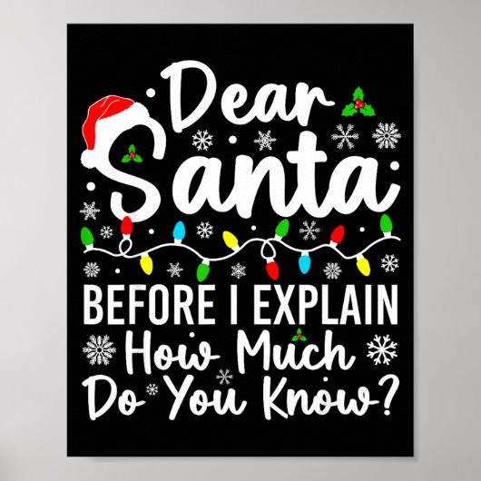 Dear Santa Before I Explain How Much Do You Know C Poster (Voorkant)