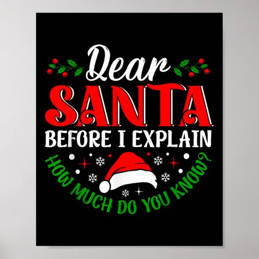 Dear Santa Before I Explain How Much Do You Know X Poster (Voorkant)
