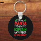 Dear Santa Before I Explain How Much Do You Know X Sleutelhanger (Voorkant)