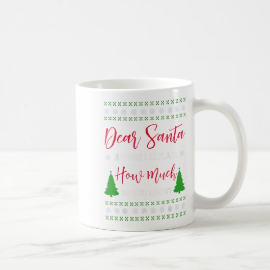 Dear Santa Before I Explain - Humorous Christmas T Koffiemok (Rechts)