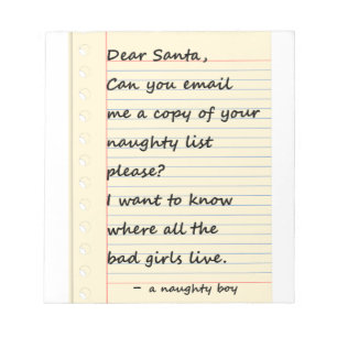 DEAR SANTA-BRIEF van een stoute jongen Notitieblok