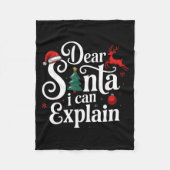 Dear Santa Can Explain Funny Christmas Kids Adults Fleece Deken (Voorkant)