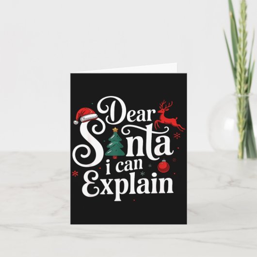 Dear Santa Can Explain Funny Christmas Kids Adults Kaart (Voorkant)