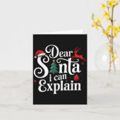 Dear Santa Can Explain Funny Christmas Kids Adults Kaart (Gele Bloem)