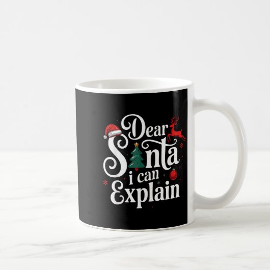 Dear Santa Can Explain Funny Christmas Kids Adults Koffiemok (Rechts)