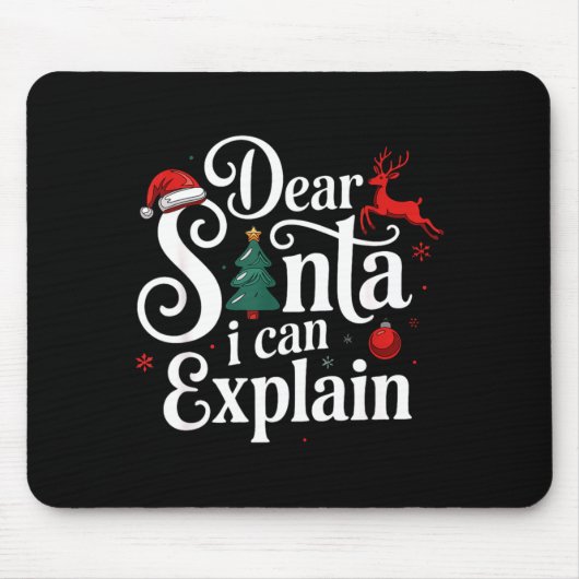 Dear Santa Can Explain Funny Christmas Kids Adults Muismat (Voorkant)