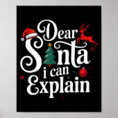 Dear Santa Can Explain Funny Christmas Kids Adults Poster (Voorkant)