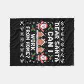 Dear Santa Can I Work From Home Ugly Christmas Swe Fleece Deken (Voorkant (Horizontaal))
