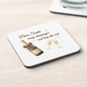 Dear Santa Champagne Design Bier Onderzetter (Linkerzijde)