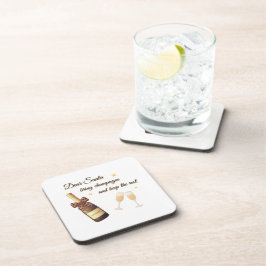 Dear Santa Champagne Design Bier Onderzetter