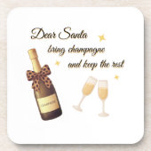 Dear Santa Champagne Design Bier Onderzetter (Voorkant)