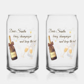 Dear Santa Champagne Design Blikvorm Glas (Voorkant)