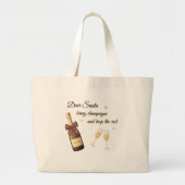 Dear Santa Champagne Design Grote Tote Bag (Voorkant)