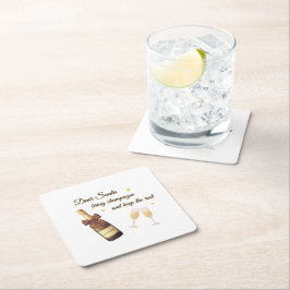 Dear Santa Champagne Design Kartonnen Onderzetters