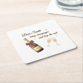 Dear Santa Champagne Design Kartonnen Onderzetters (Schuin)