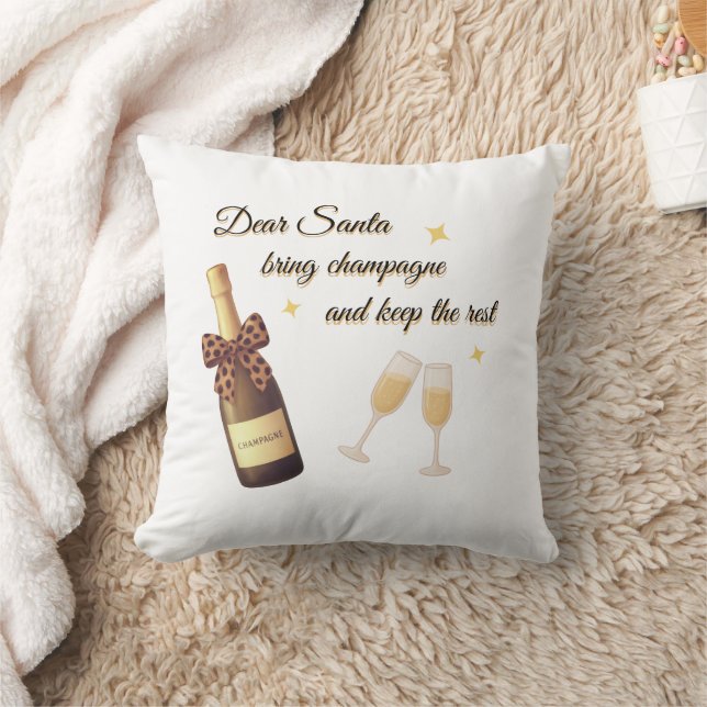 Dear Santa Champagne Design Kussen (Deken)