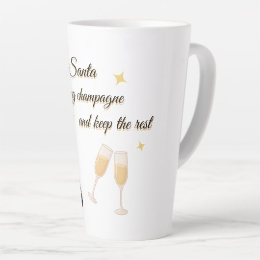 Dear Santa Champagne Design Latte Mok (Rechterhoek)
