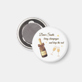 Dear Santa Champagne Design Magneet