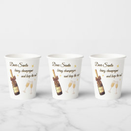 Dear Santa Champagne Design Papieren Bekers