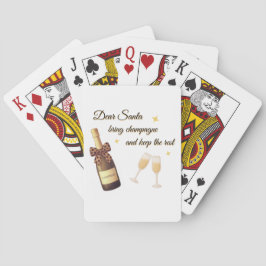 Dear Santa Champagne Design Pokerkaarten