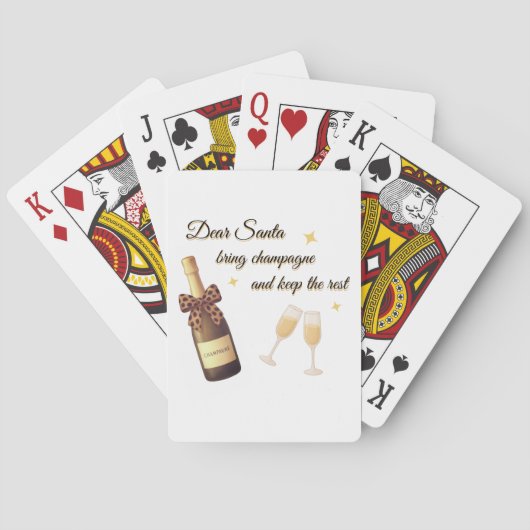 Dear Santa Champagne Design Pokerkaarten (Achterkant)