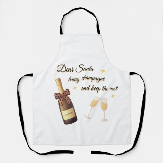 Dear Santa Champagne Design Schort (Voorkant)