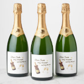 Dear Santa Champagne Design Sparkling Wijnetiket (Flessen)