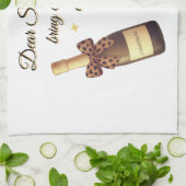 Dear Santa Champagne Design Theedoek (Gevouwen)