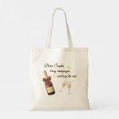 Dear Santa Champagne Design Tote Bag (Achterkant)