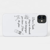 Dear Santa Champagne & Diamonds Line Art Design Case-Mate iPhone Case (Achterkant (horizontaal))