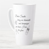 Dear Santa Champagne & Diamonds Line Art Design Latte Mok (Linkerhoek)