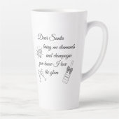 Dear Santa Champagne & Diamonds Line Art Design Latte Mok (Rechts)