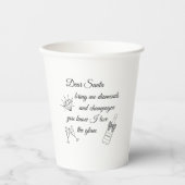Dear Santa Champagne & Diamonds Line Art Design Papieren Bekers (Voorkant)