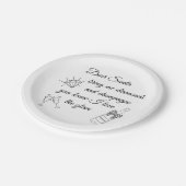 Dear Santa Champagne & Diamonds Line Art Design Papieren Bordje (Gekanteld)